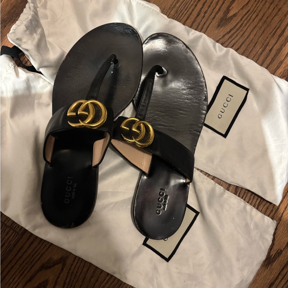 Gucci Black Sole Espadrille Sandals